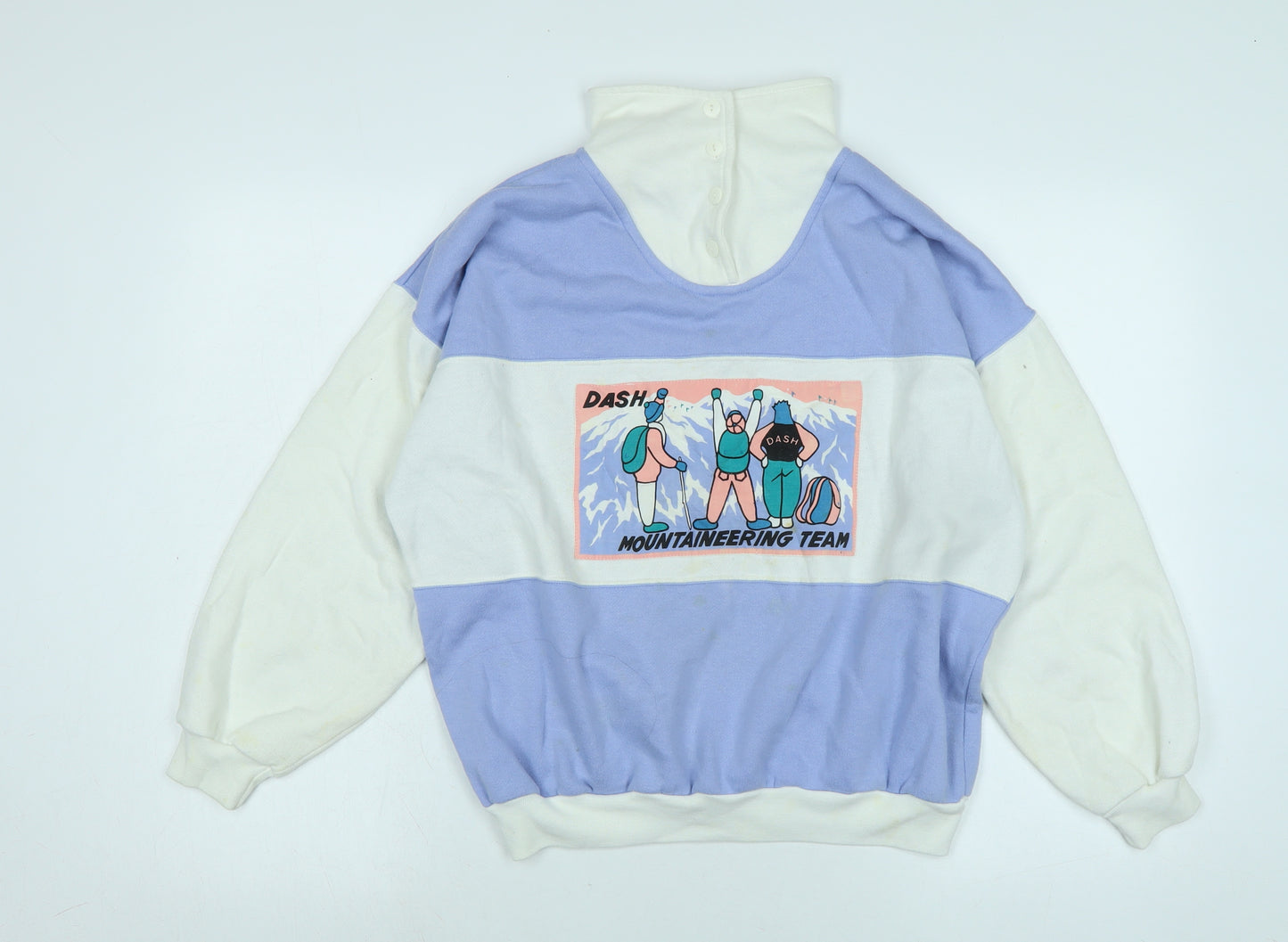 DASH Womens Purple Cotton Pullover Sweatshirt Size M Button - Dash