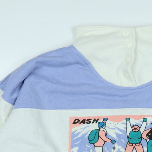DASH Womens Purple Cotton Pullover Sweatshirt Size M Button - Dash