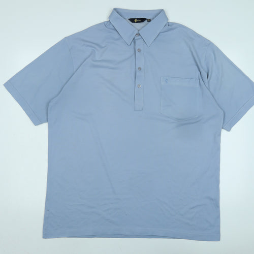 Gabicci Mens Blue Polyester Polo Size 2XL Collared Button - Gabicci