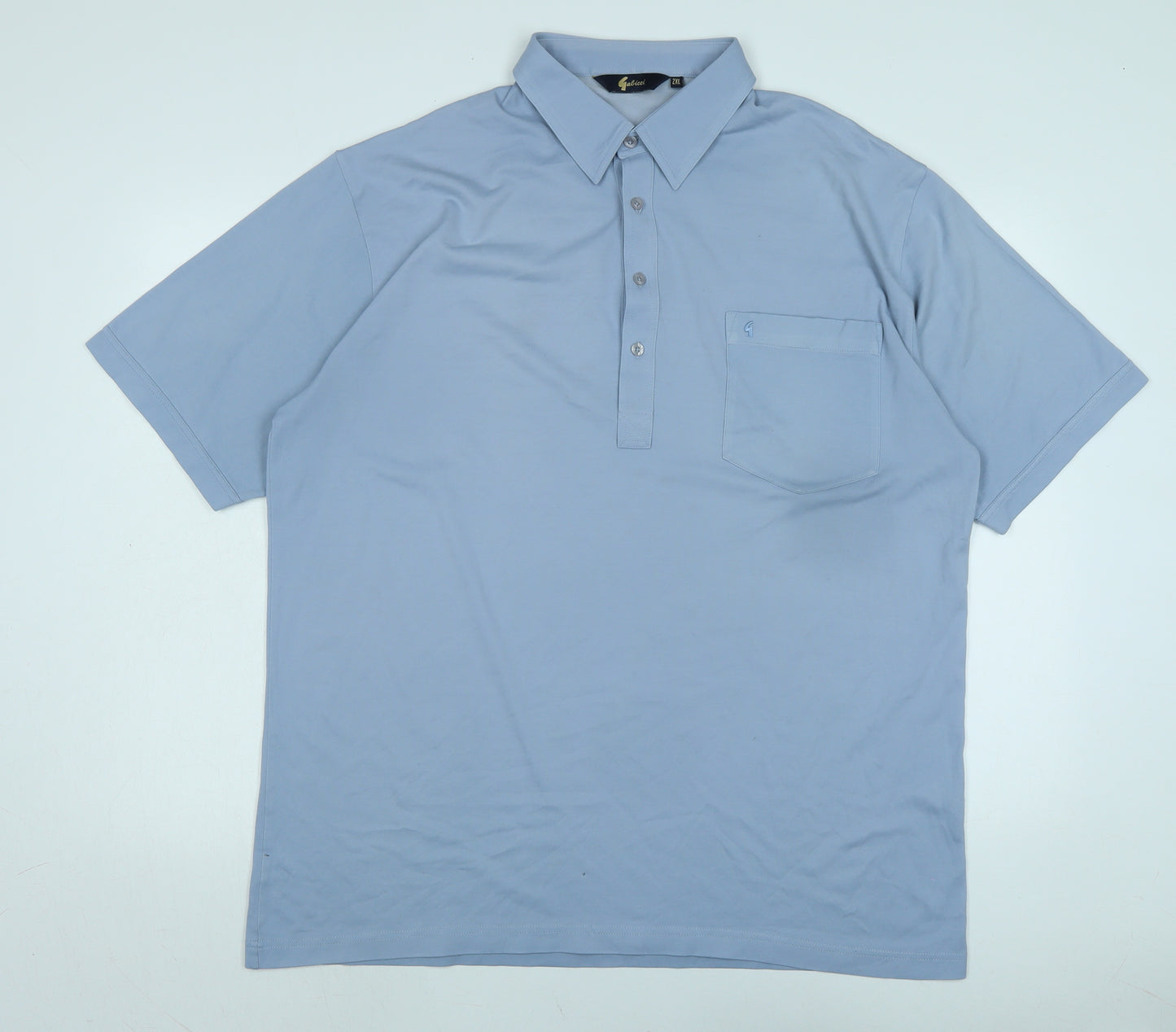 Gabicci Mens Blue Polyester Polo Size 2XL Collared Button - Gabicci