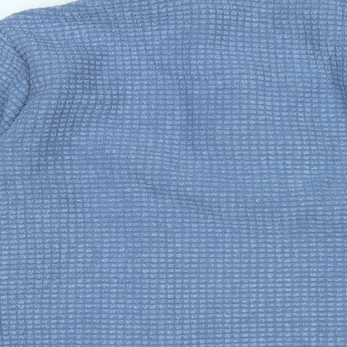 Weird Fish Womens Blue Mock Neck Polyester Pullover Jumper Size 16 - Weirdfish