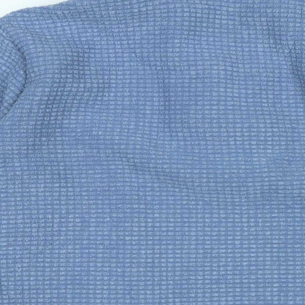 Weird Fish Womens Blue Mock Neck Polyester Pullover Jumper Size 16 - Weirdfish