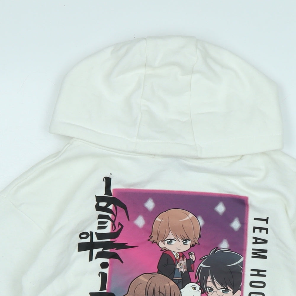 Harry Potter Girls White Cotton Pullover Hoodie Size 7-8 Years - Harry Potter.