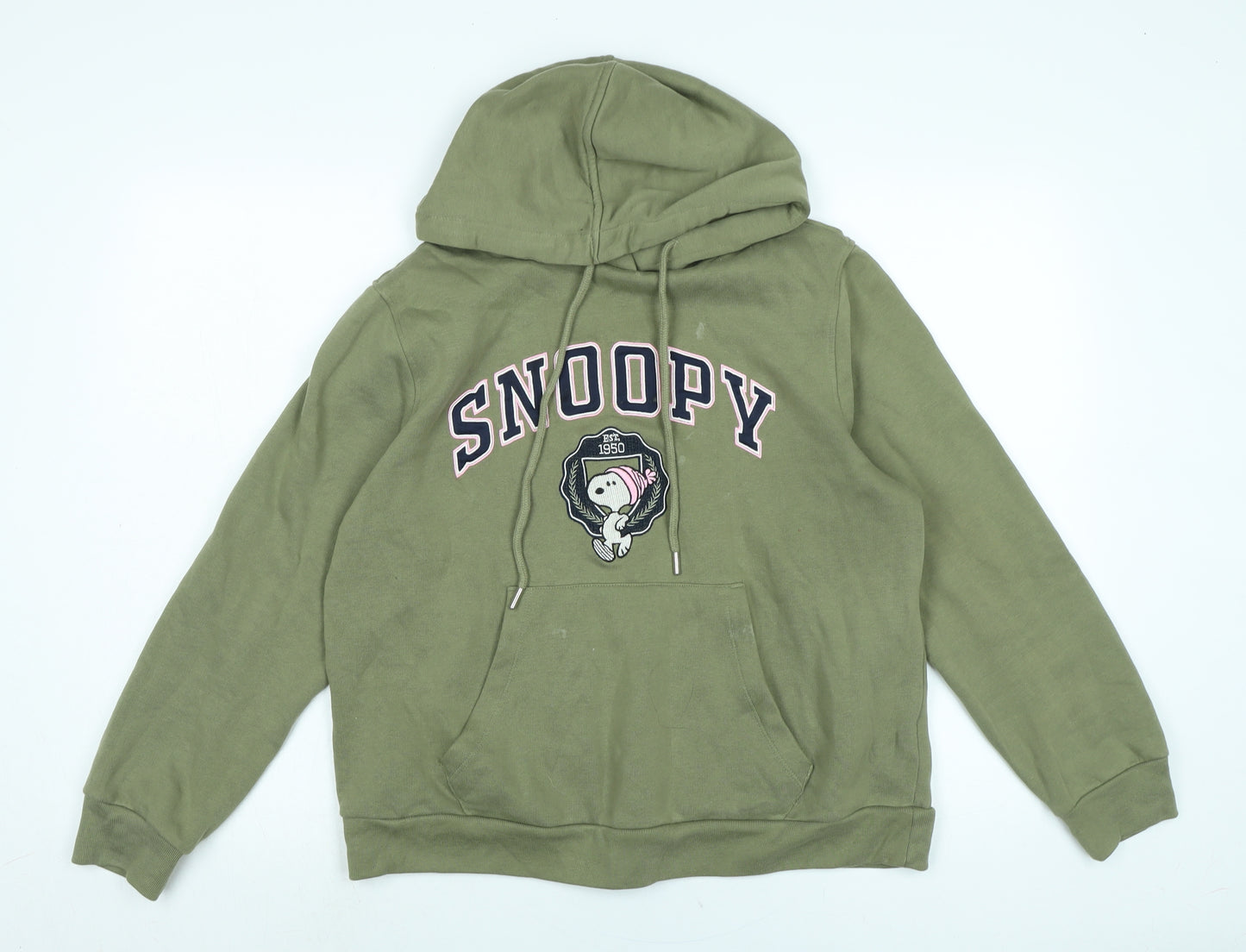 Snoopy Womens Green Polyester Pullover Hoodie Size 12 - Snoopy