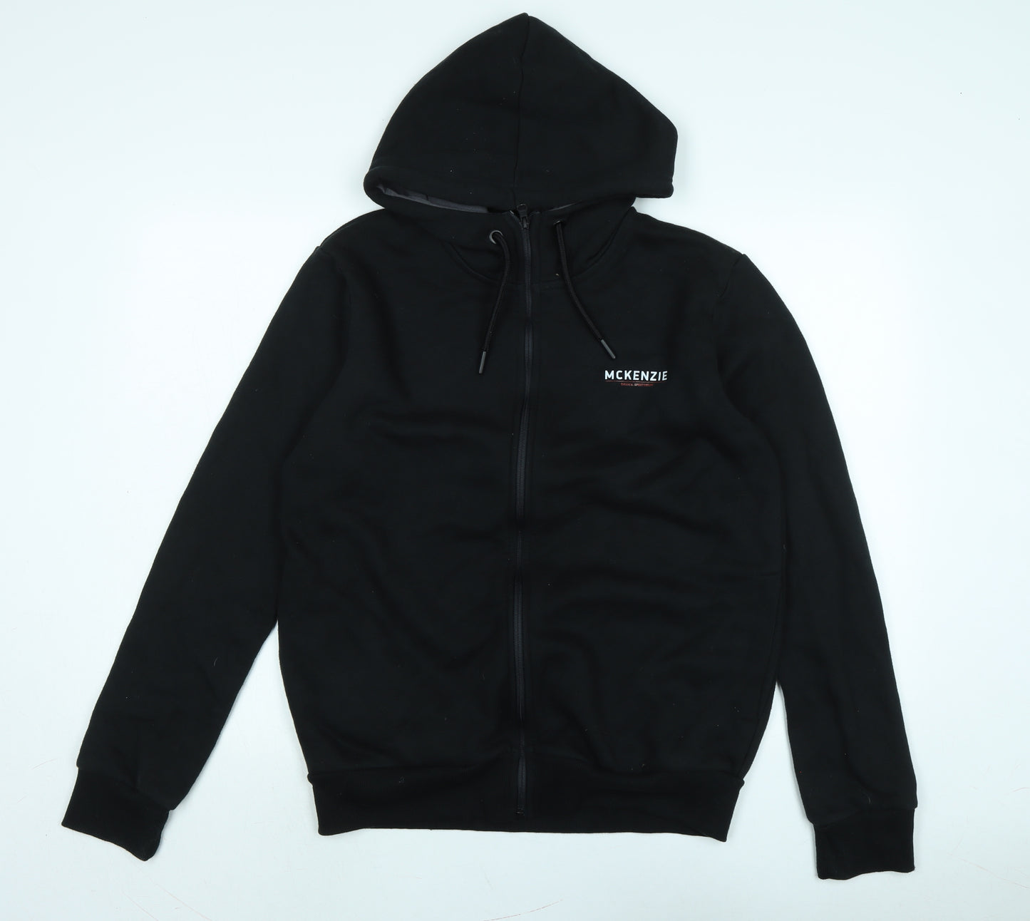 McKenzie Mens Black Polyester Full Zip Hoodie Size L - Mc Kenzie