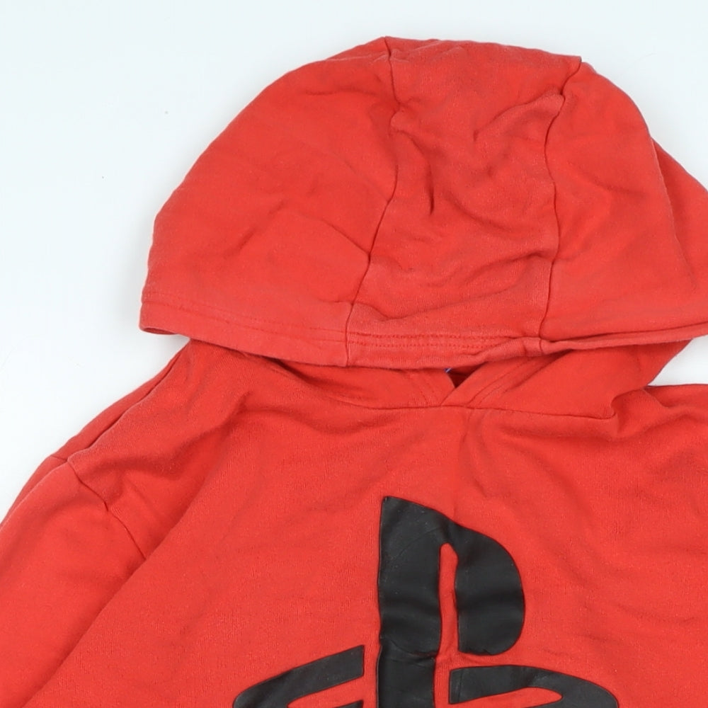 PlayStation Boys Red Cotton Pullover Hoodie Size 12-13 Years - Playstation