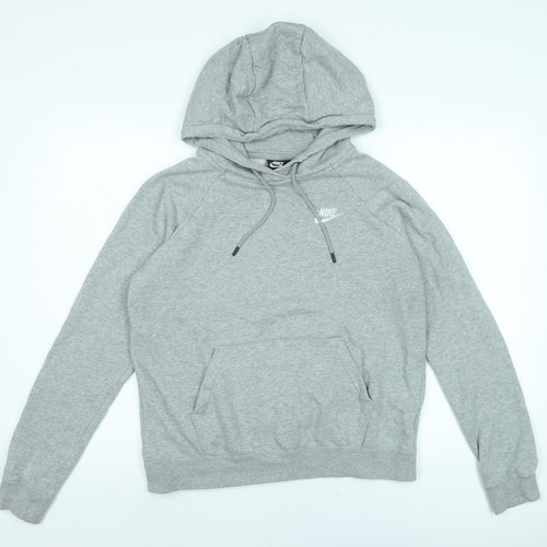 Nike Mens Grey Cotton Pullover Hoodie Size M - Nike