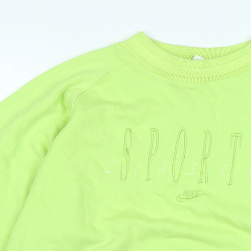 Nike Womens Green Cotton Pullover Sweatshirt Size S - Nike