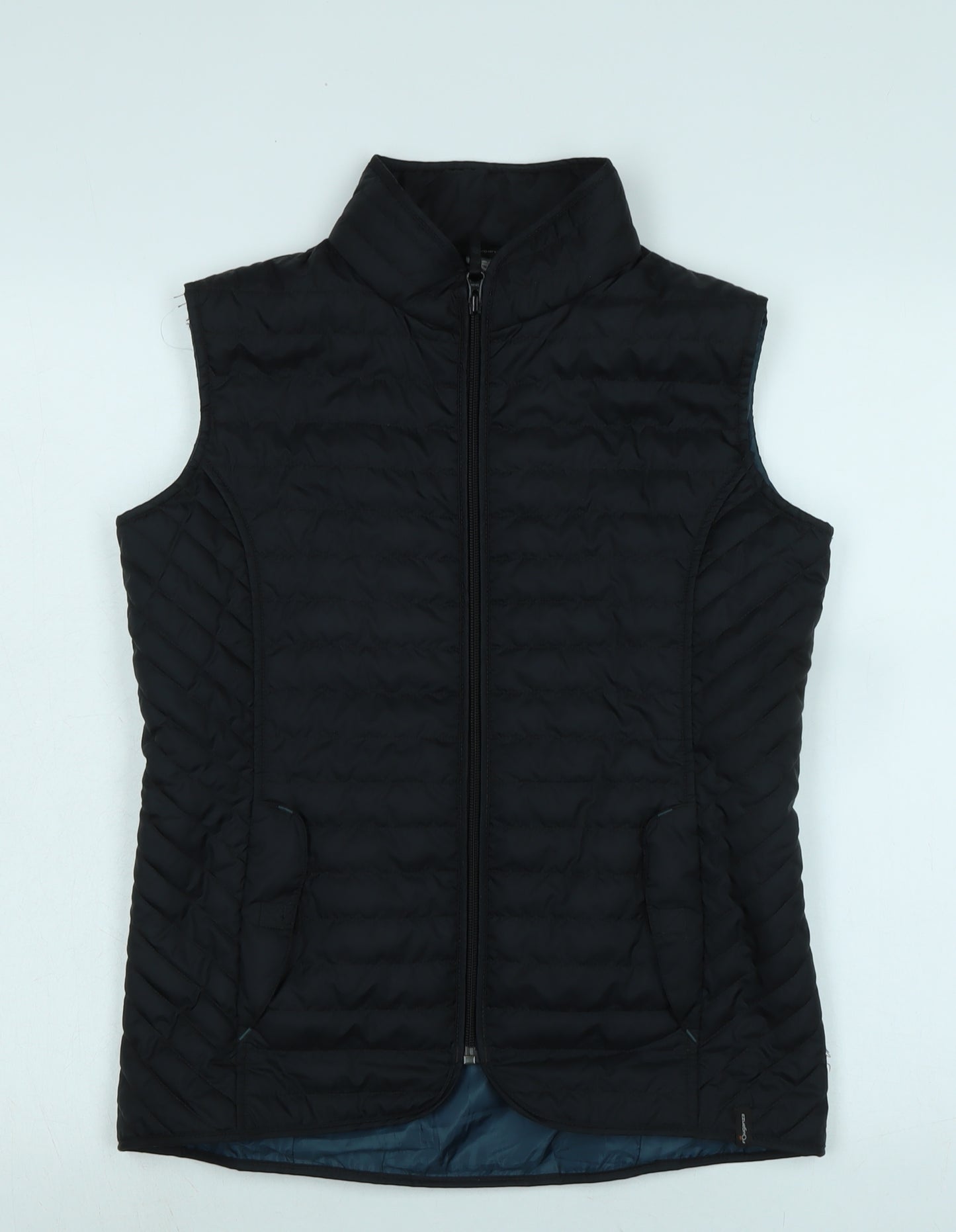 Fouganza Womens Black Gilet Waistcoat Size L Zip - Fouganza