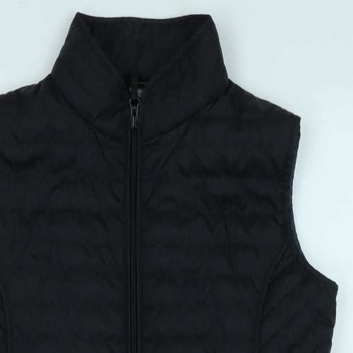 Fouganza Womens Black Gilet Waistcoat Size L Zip - Fouganza