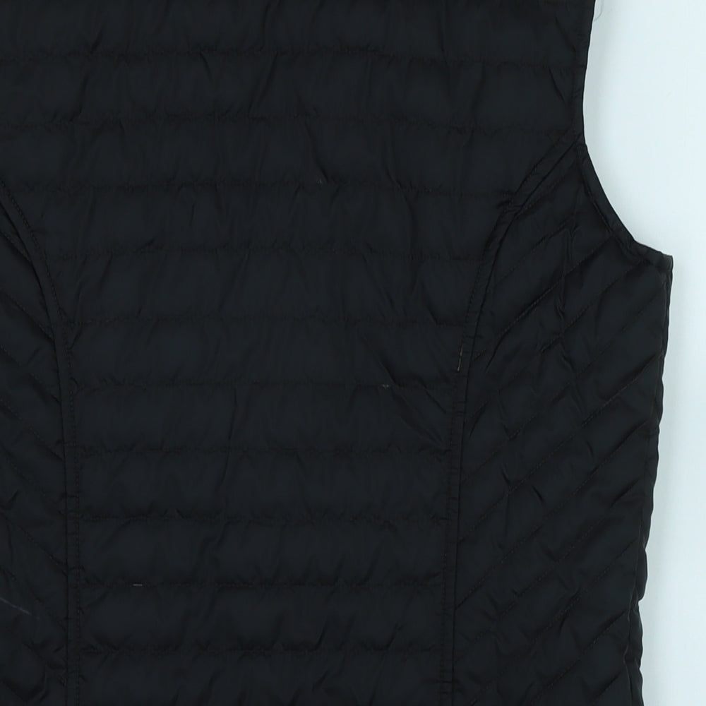 Fouganza Womens Black Gilet Waistcoat Size L Zip - Fouganza
