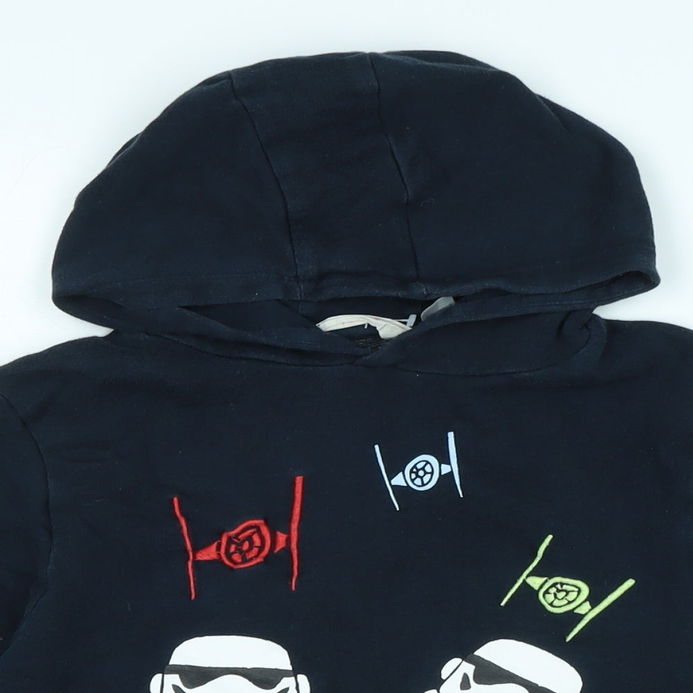 Star Wars Boys Blue Cotton Henley Hoodie Size 9-10 Years - Star wars