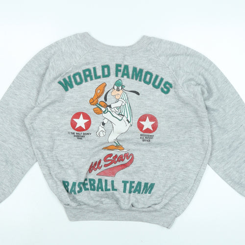 World famous Mens Grey Cotton Pullover Sweatshirt Size M - World famous