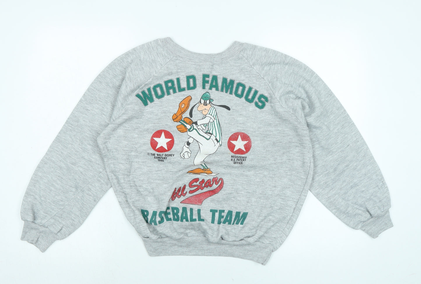 World famous Mens Grey Cotton Pullover Sweatshirt Size M - World famous