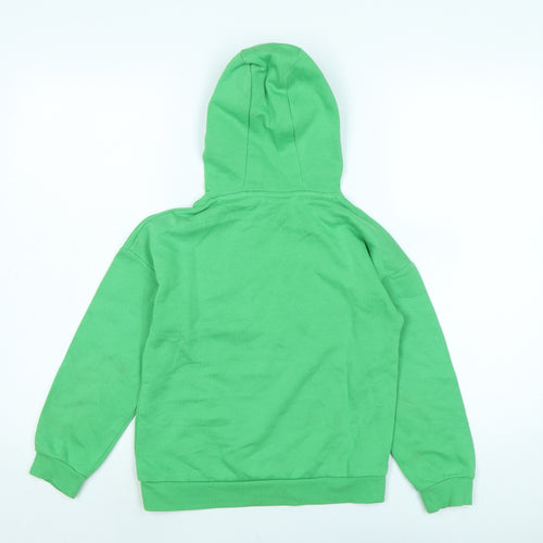 Minecraft Boys Green Cotton Pullover Hoodie Size 8-9 Years - Minecraft