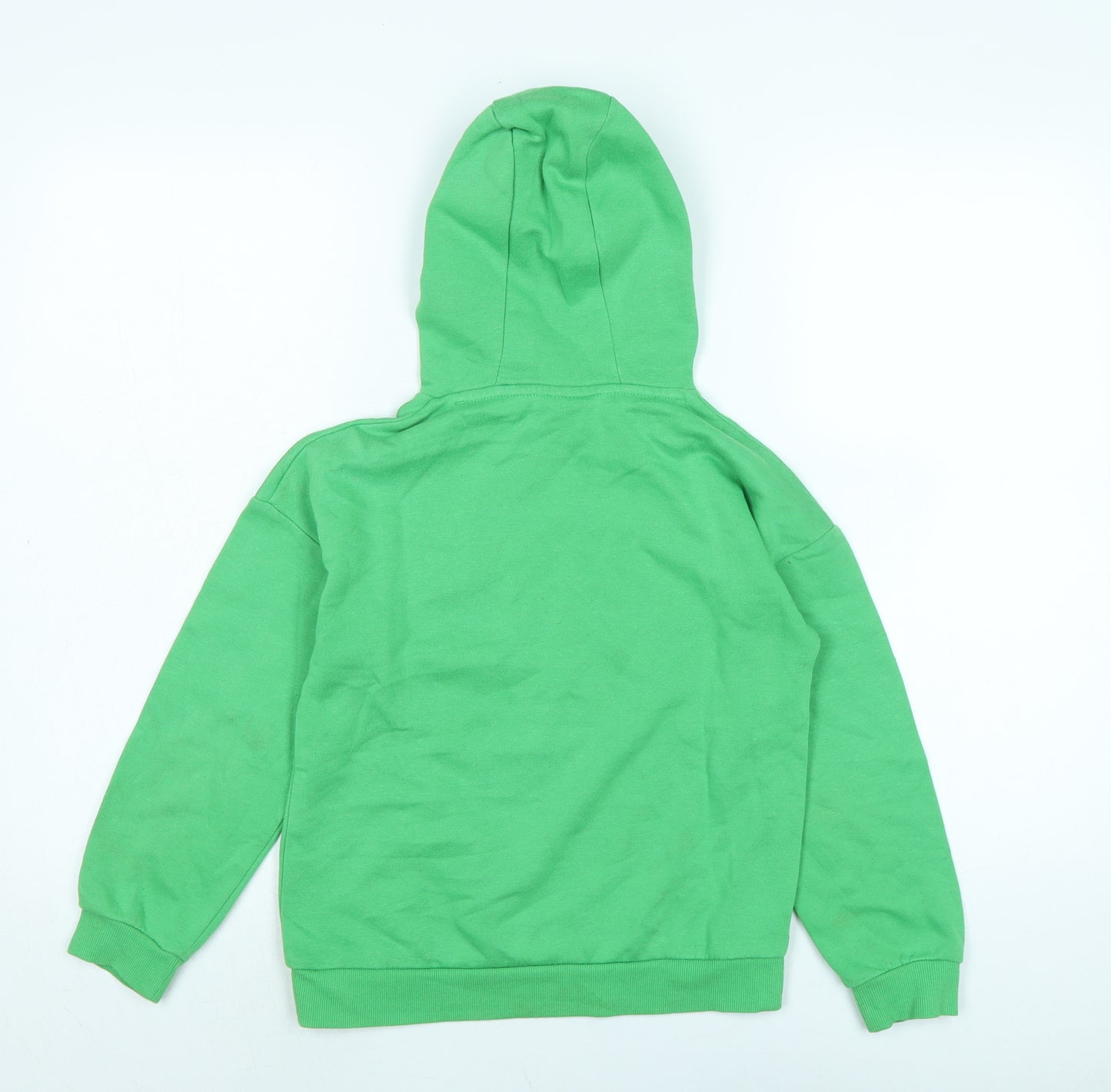 Minecraft Boys Green Cotton Pullover Hoodie Size 8-9 Years - Minecraft