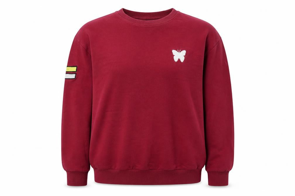 Front view of Good For Nothing women’s red cotton pullover sweatshirt, size S, - good for nothing