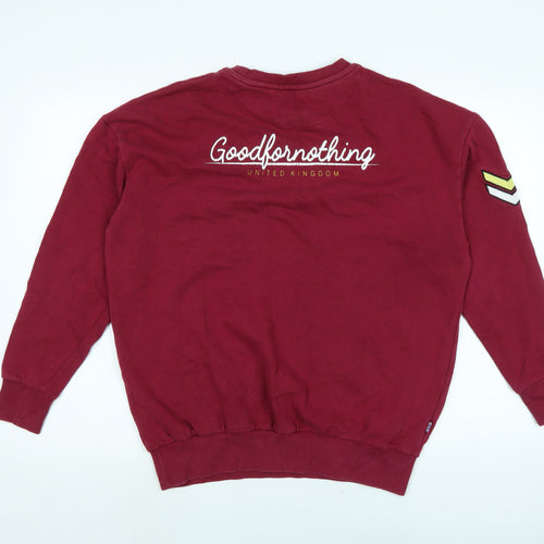 Good For Nothing Womens Red Cotton Pullover Sweatshirt Size S - Good for Nothing