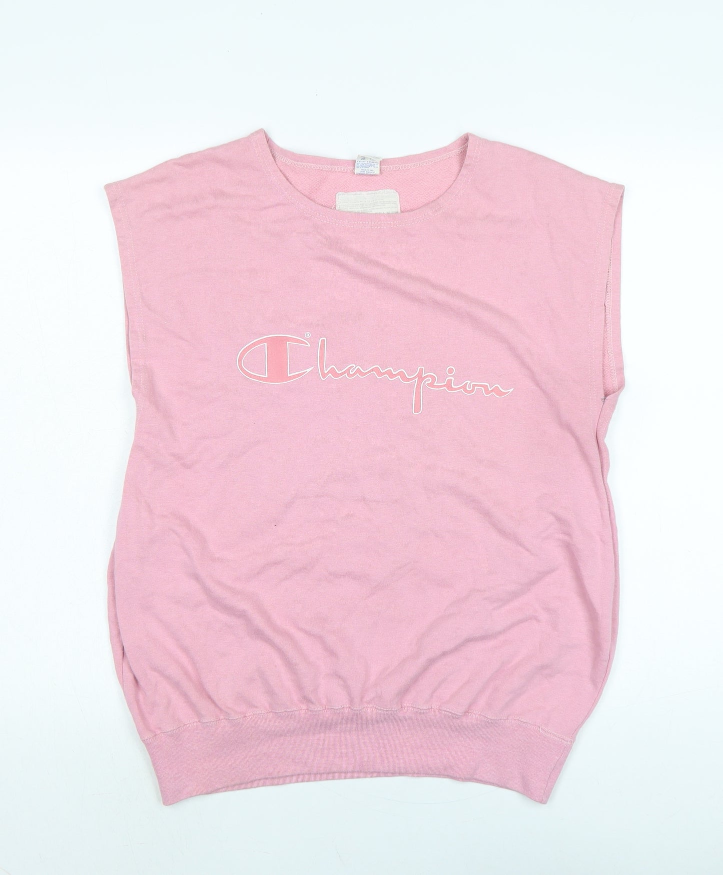 Champion Womens Pink Cotton Basic Tank Size XL Boat Neck - Champion