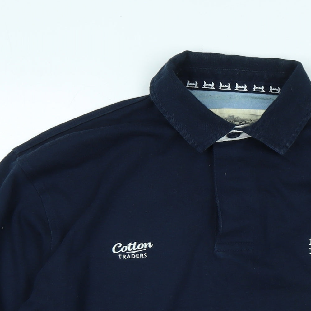 Help For Heroes Mens Blue Cotton Polo Size M Collared - Help for Heroes