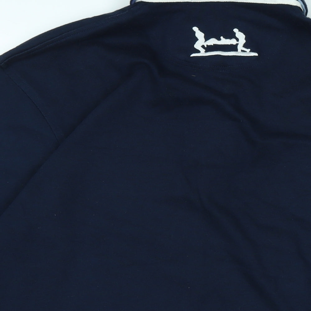 Help For Heroes Mens Blue Cotton Polo Size M Collared - Help for Heroes