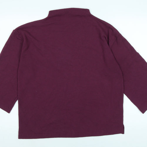 Banana Republic Womens Purple Mock Neck Cotton Pullover Jumper Size M - Banana republic