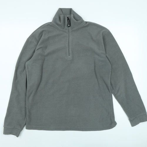 Trespass Mens Grey Mock Neck Polyester Pullover Jumper Size S Long Sleeve - Trespass