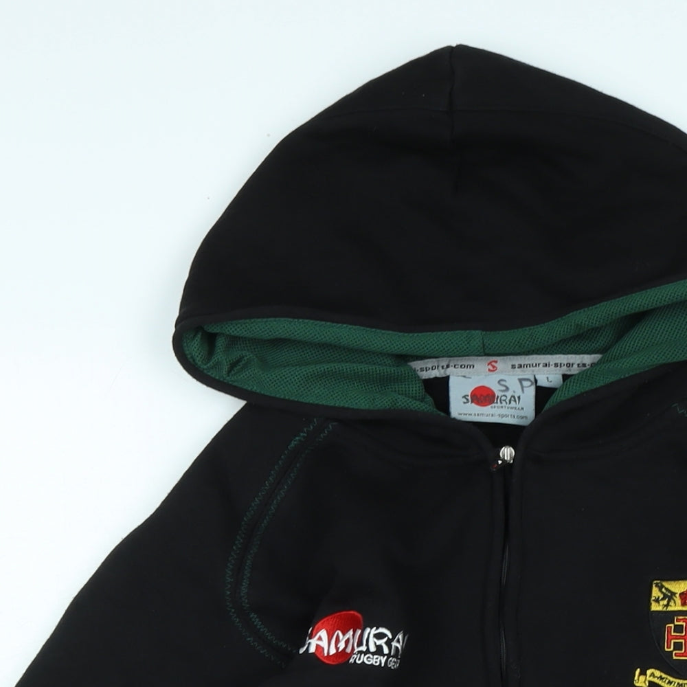 Samurai Mens Black Jacket Size L Zip - Samurai