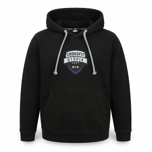 Awdis Mens Blue Cotton Henley Hoodie Size S