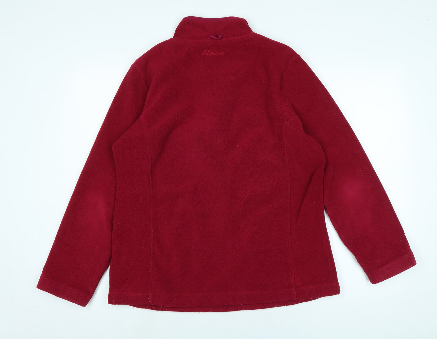 Maine Womens Red Mock Neck Polyester Pullover Jumper Size 14 - Maine