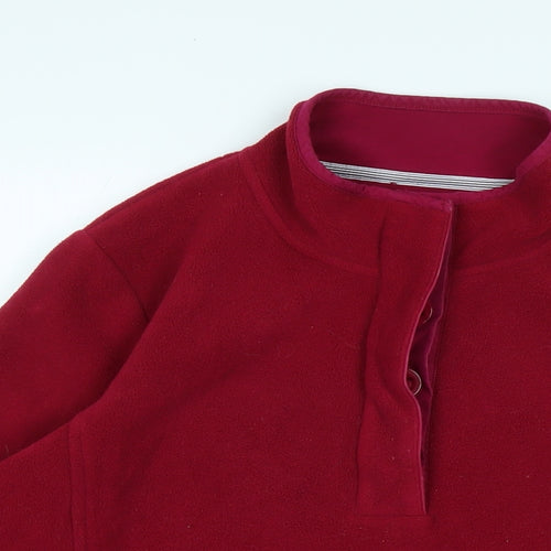 Maine Womens Red Mock Neck Polyester Pullover Jumper Size 14 - Maine