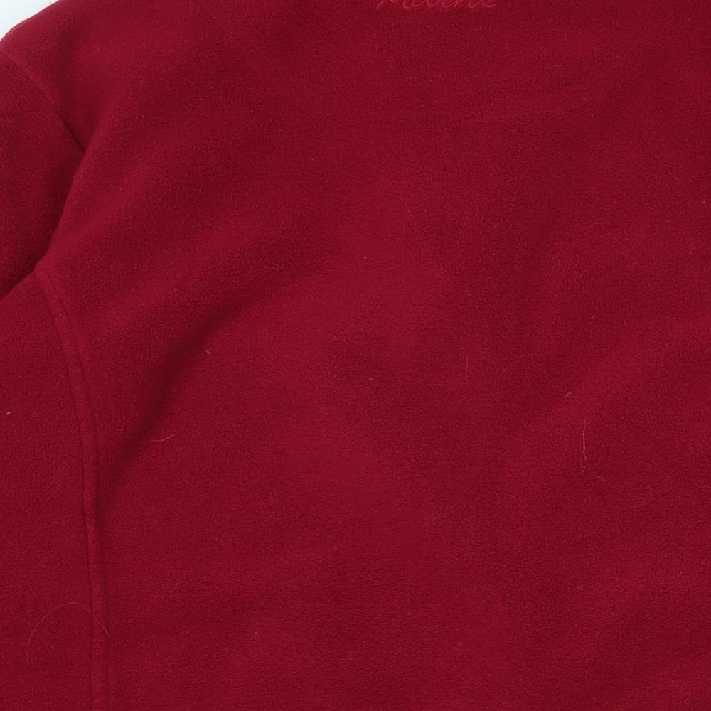 Maine Womens Red Mock Neck Polyester Pullover Jumper Size 14 - Maine