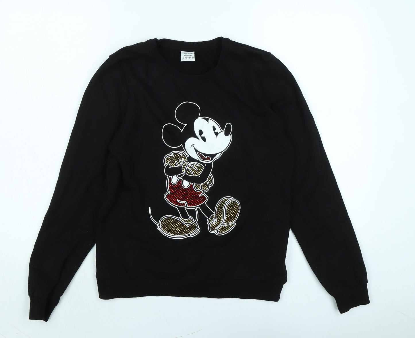 Disney Womens Black Cotton Pullover Sweatshirt Size 8 - Disney