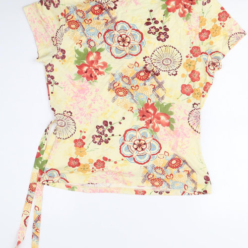 Wallis Women’s Multicoloured Wrap Floral Blouse Size 16