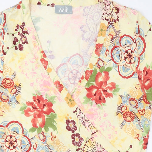 Wallis Women’s Multicoloured Wrap Floral Blouse Size 16