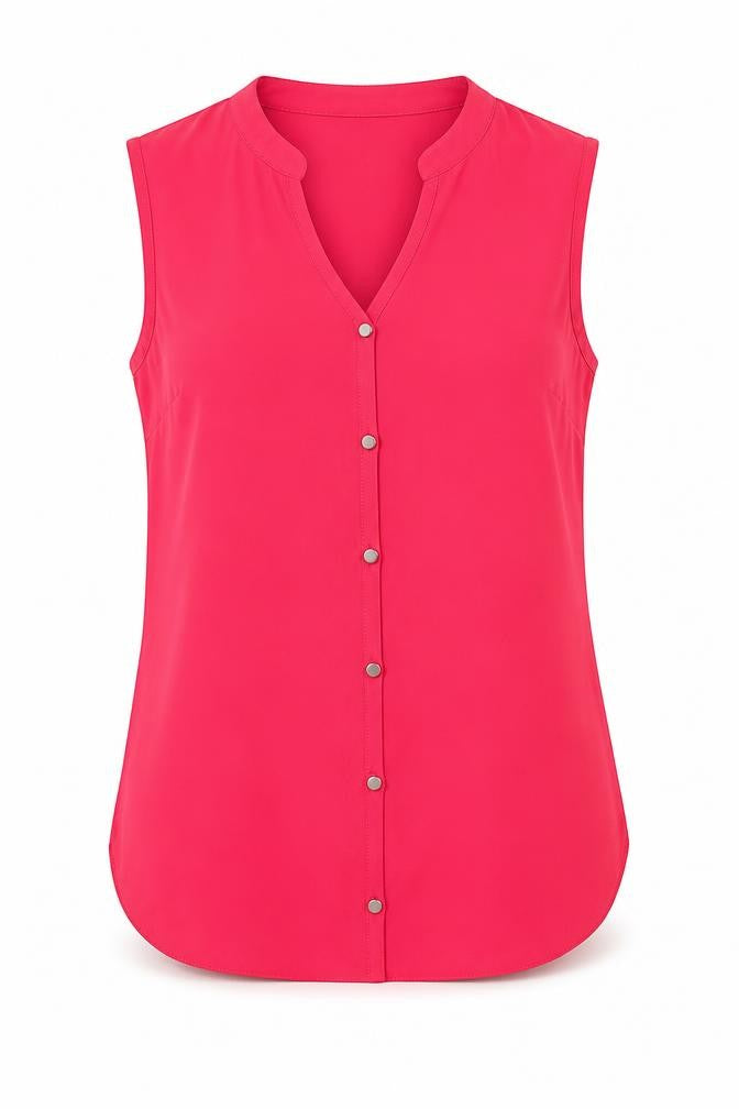 Front view of Dorothy Perkins Women's Red Sleeveless Blouse, size 12