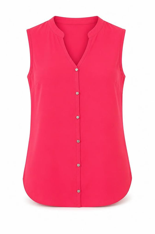 Front view of Dorothy Perkins Women's Red Sleeveless Blouse, size 12