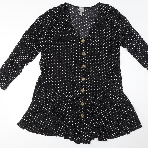 ASOS Women’s Black Polka Dot Shirt Dress 12