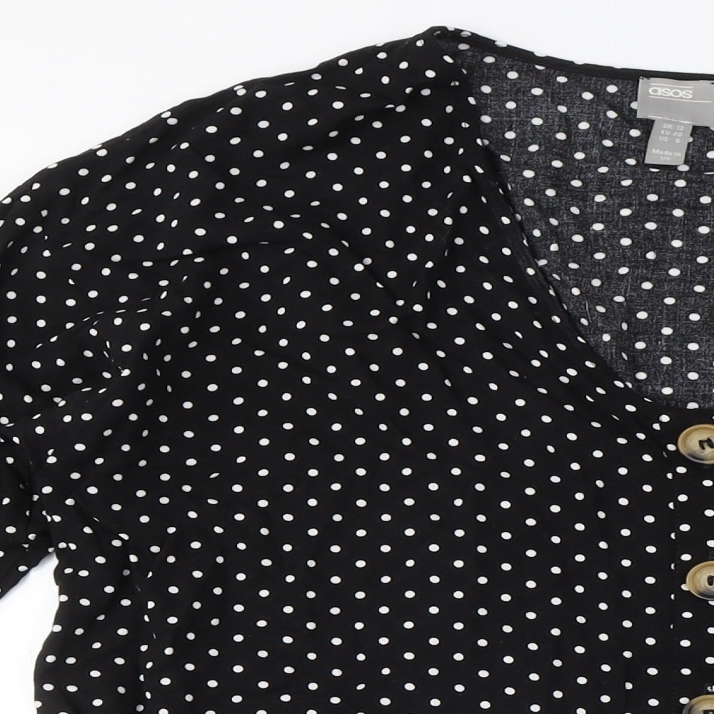 ASOS Women’s Black Polka Dot Shirt Dress 12