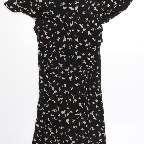 Warehouse Women's Black Puff Sleeve Shift Dress