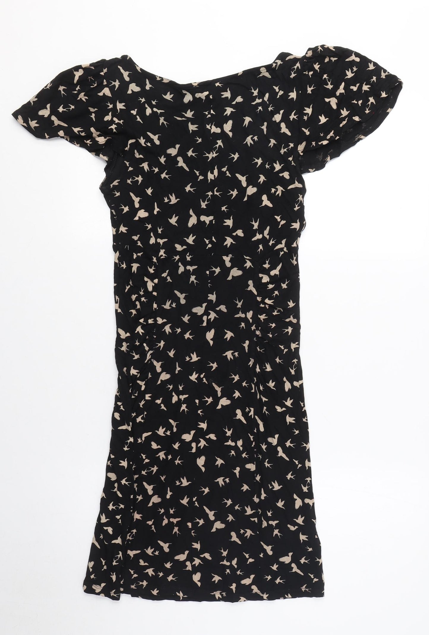 Warehouse Women's Black Puff Sleeve Shift Dress