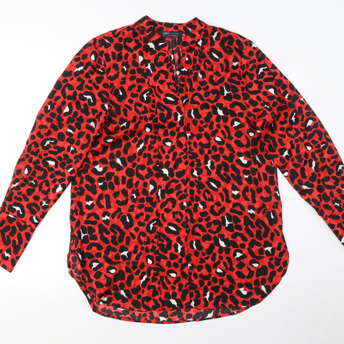 Marks and Spencer Women's Red Animal Print Blouse Size 10