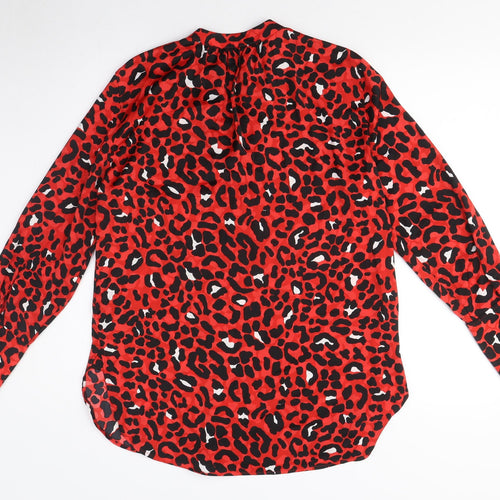Marks and Spencer Women's Red Animal Print Blouse Size 10