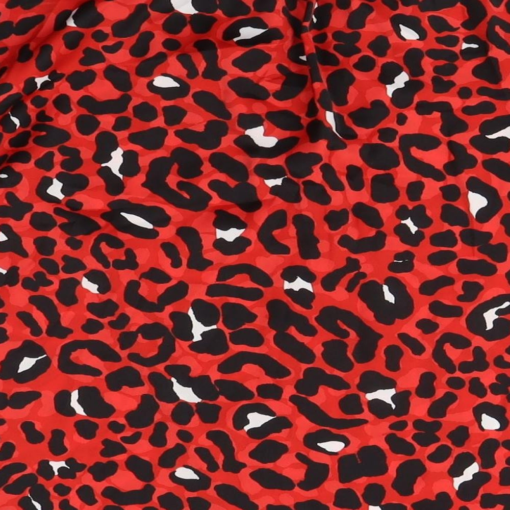 Marks and Spencer Women's Red Animal Print Blouse Size 10