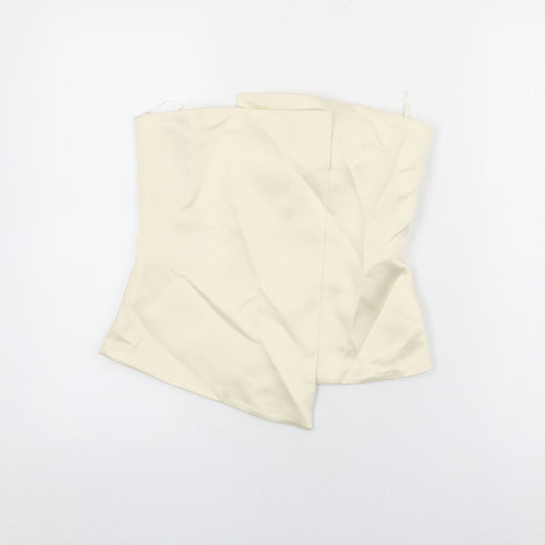 Zara Womens White Polyester Basic T-Shirt Size M Off the Shoulder