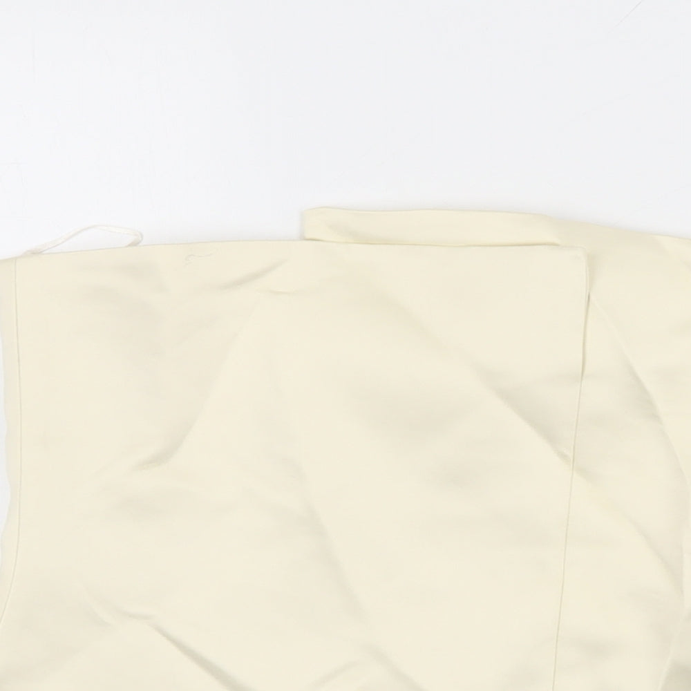 Zara Womens White Polyester Basic T-Shirt Size M Off the Shoulder