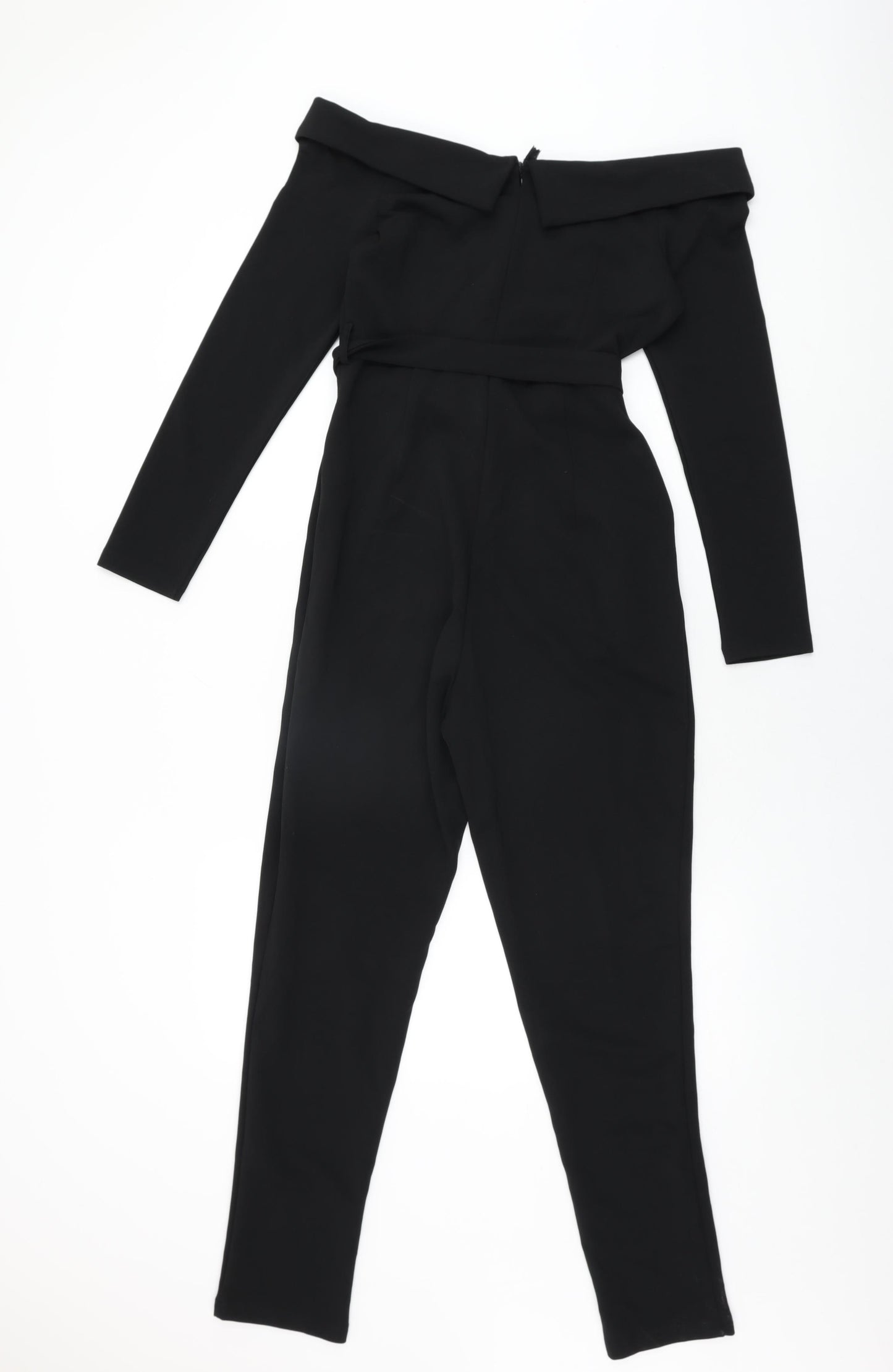 Girl in Mind Womens Black Polyester Jumpsuit One-Piece Size 10 L29 in Zip