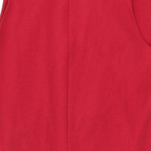 Dorothy Perkins Womens Red Polyester Bodycon Size 18 V-Neck Zip