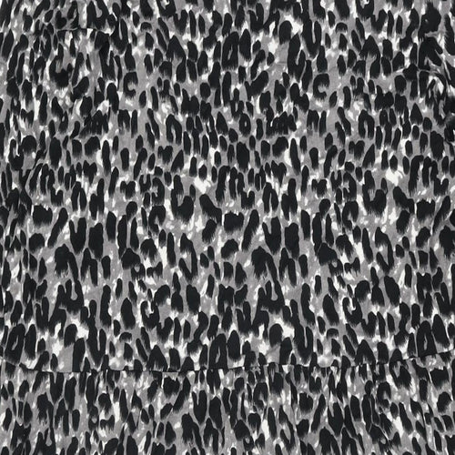 Studio Womens Grey Animal Print Viscose Shift Size 12 V-Neck Pullover - Size 12-14