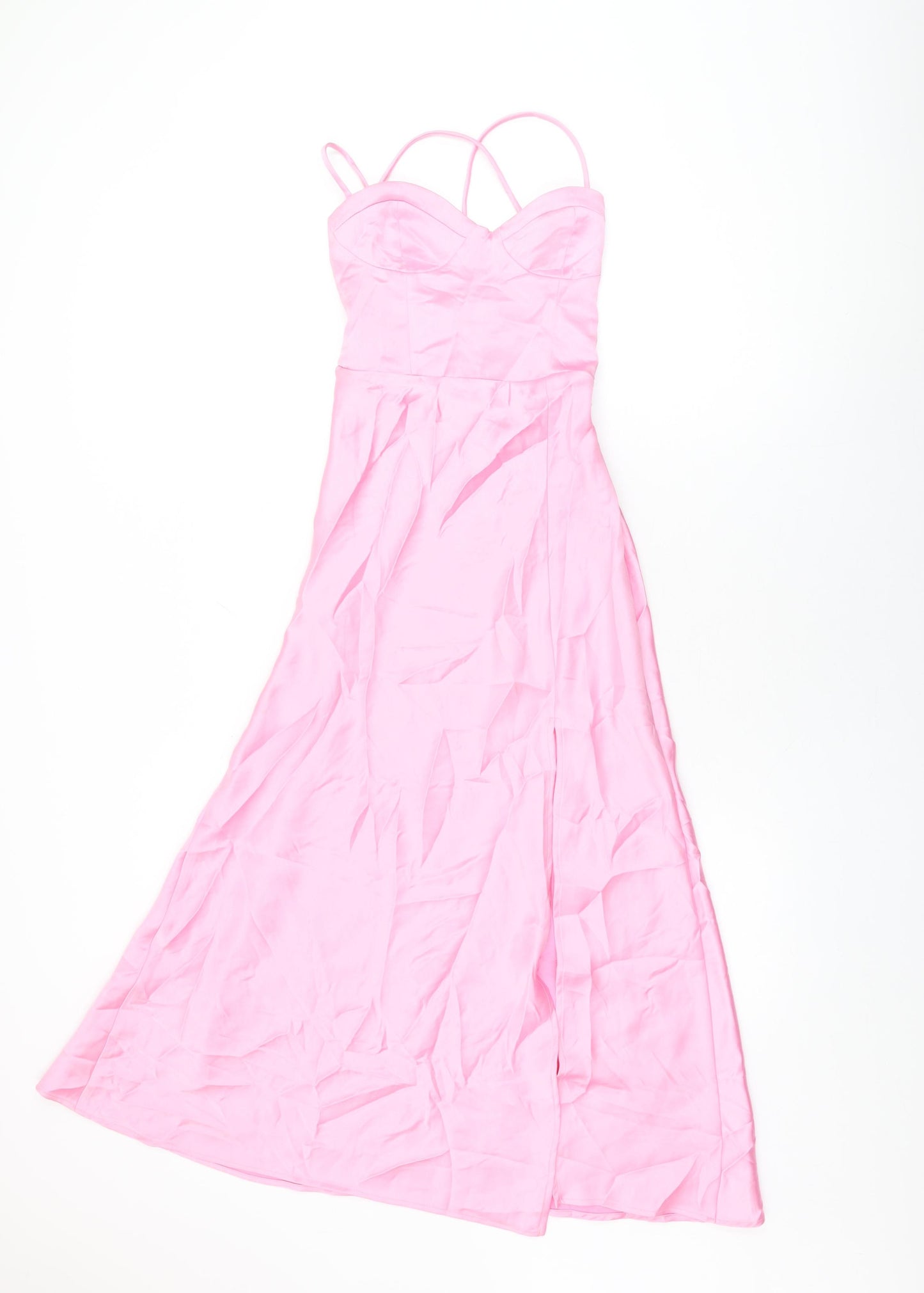 Zara Womens Pink Polyester A-Line Size XS Sweetheart Zip